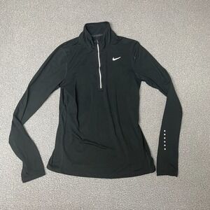 Nike Black Element Half Zip Pullover Golf Running Lightweight womens small black